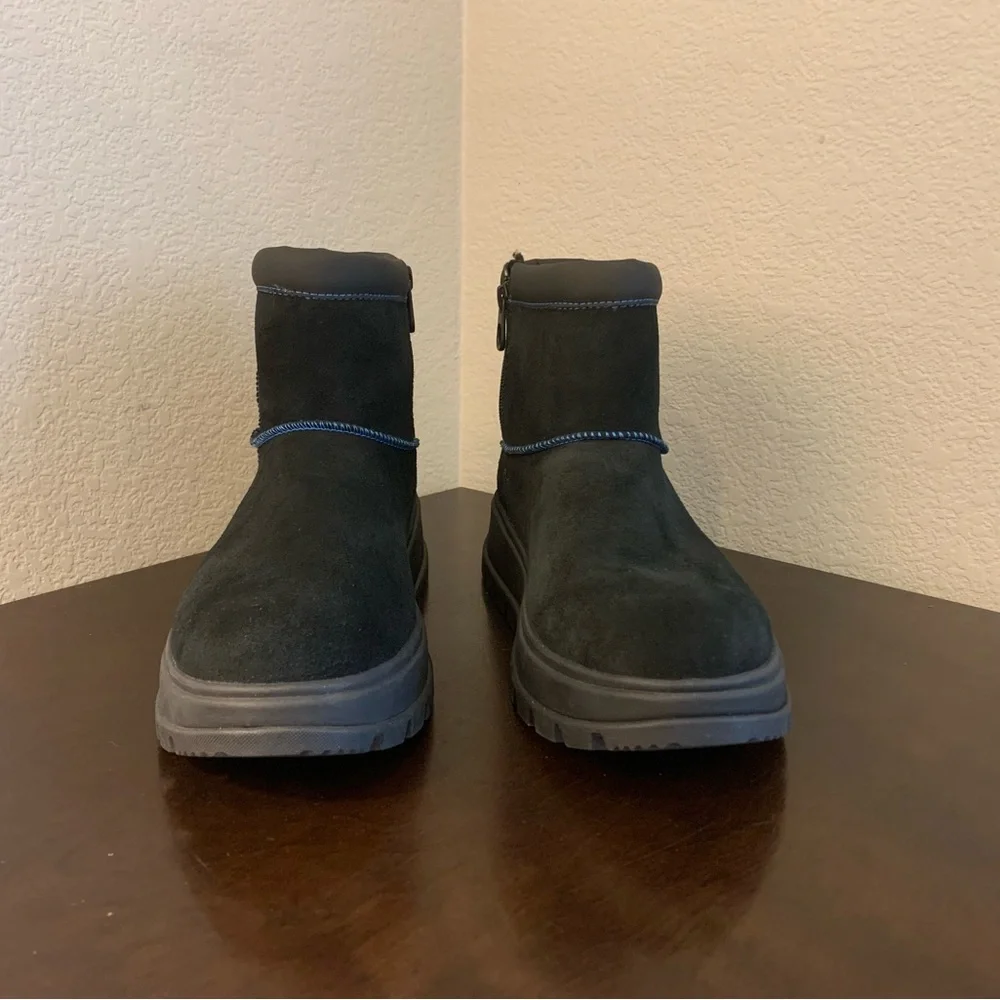 UGG Koolaburra - Wedge Black Blue Suede Ankle Boots Women's Size 10
